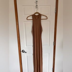 NWT Skims Soft Lounge Shimmer Racerback dress in camel